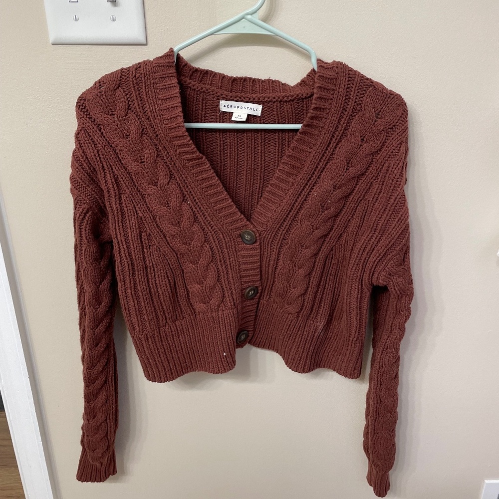 Cropped button up cardigan
